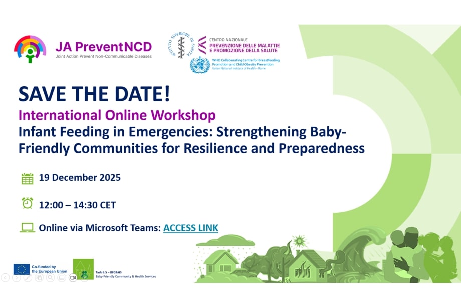 Acción Conjunta sobre Cáncer y Enfermedades No Transmisibles (ENT), próximo seminario web el 19 de diciembre de 2025 sobre: Alimentación de la población infantil en urgencias.