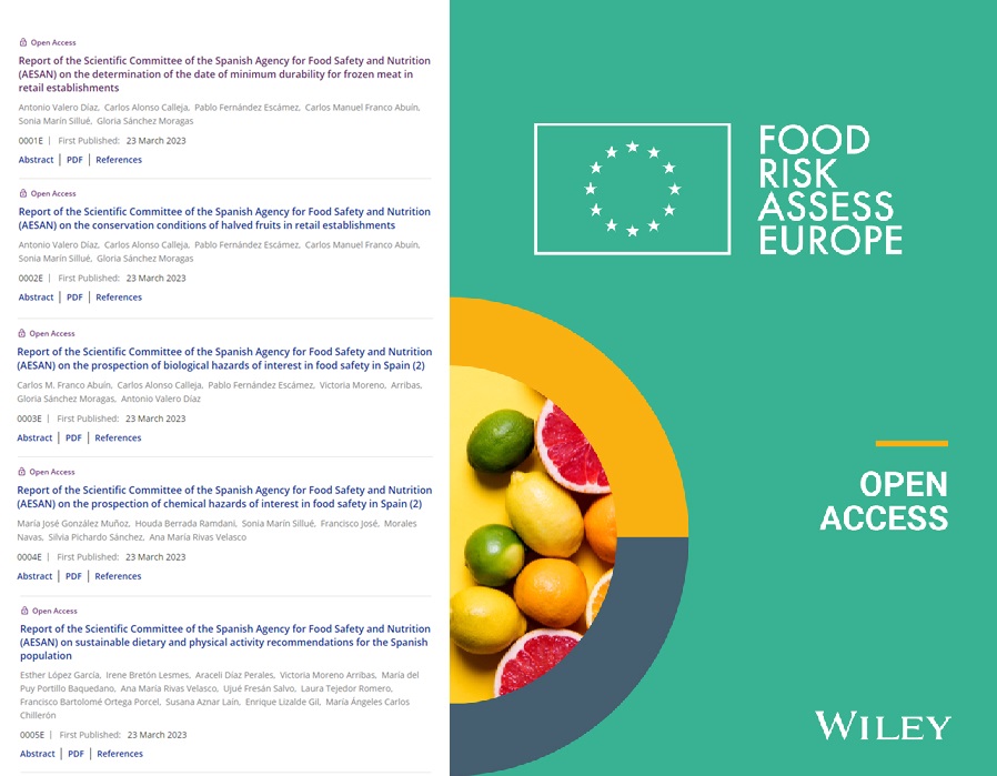 PInformes del Comité Científico de la AESAN publicados en Food Risk Assess Europe (FRAE)ublicación del informe europeo sobre zoonosis 2021