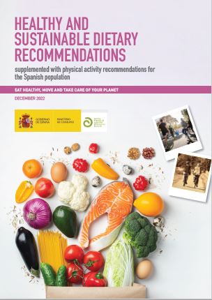 Recomendaciones dietéticas saludables y sostenibles complementadas con recomendaciones de actividad física para la población española. Versión en Inglés