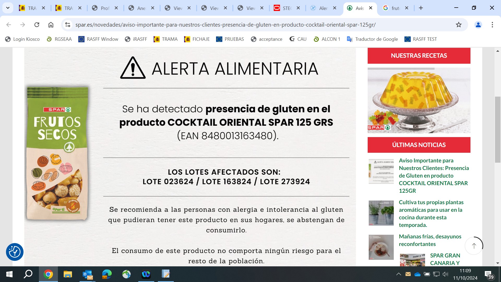 Artículo relacionado con la alerta