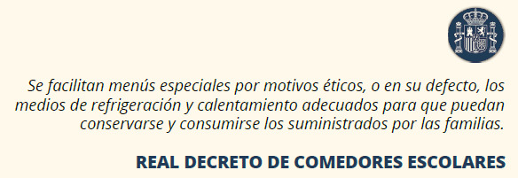 ¡Menú vegano en el cole!