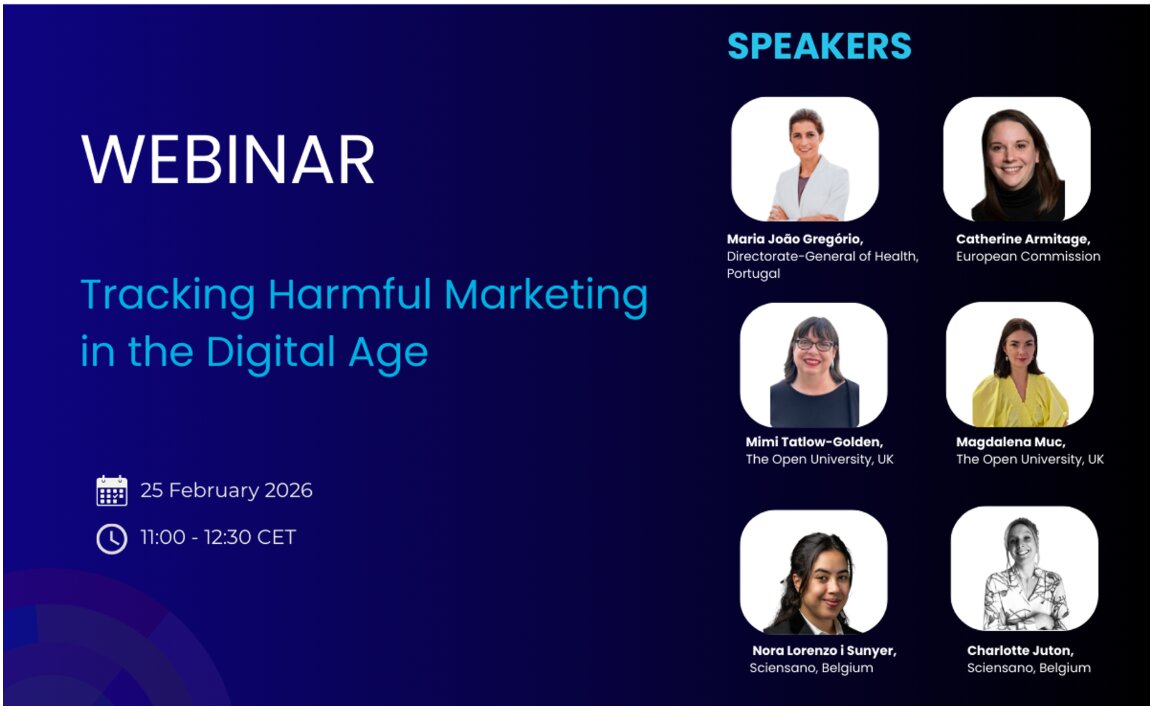 La Acci&oacute;n Conjunta sobre Prevenci&oacute;n de C&aacute;ncer y Enfermedades No Transmisibles (JA Prevent NCD) organiza un seminario web el 25 de febrero de 2026 titulado: &laquo;Vigilancia del marketing nocivo en el entorno digital&raquo;