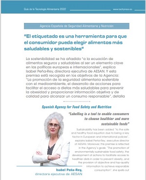 Colaboración especial de la Directora ejecutiva Isabel Peña-Rey en la revista Guía de Tecnología Alimentaia. “El etiquetado es una herramienta para que el consumidor pueda elegir alimentos más saludables y sostenibles”. Octubre 2022