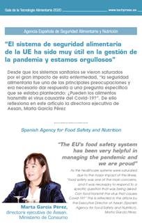 Entrevista a la Directora Ejecutiva de la AESAN en la Guía de Tecnología Alimentaria. Octubre 2020.