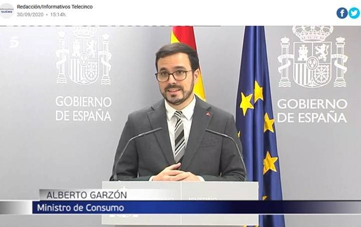 Presentación del Estudio ALADINO 2019 por el Ministro de Consumo, la Directora Ejecutiva de la AESAN y el Presidente del Observatorio contra la Obesidad. 30-09-2020