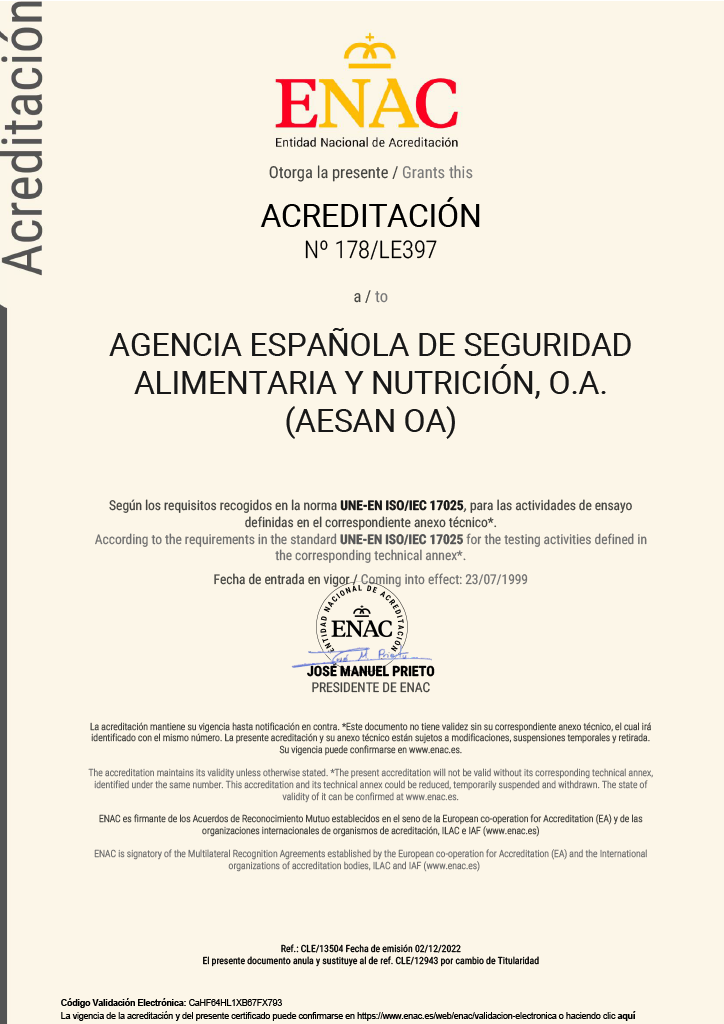 Acreditación por la Entidad Nacional de Acreditación