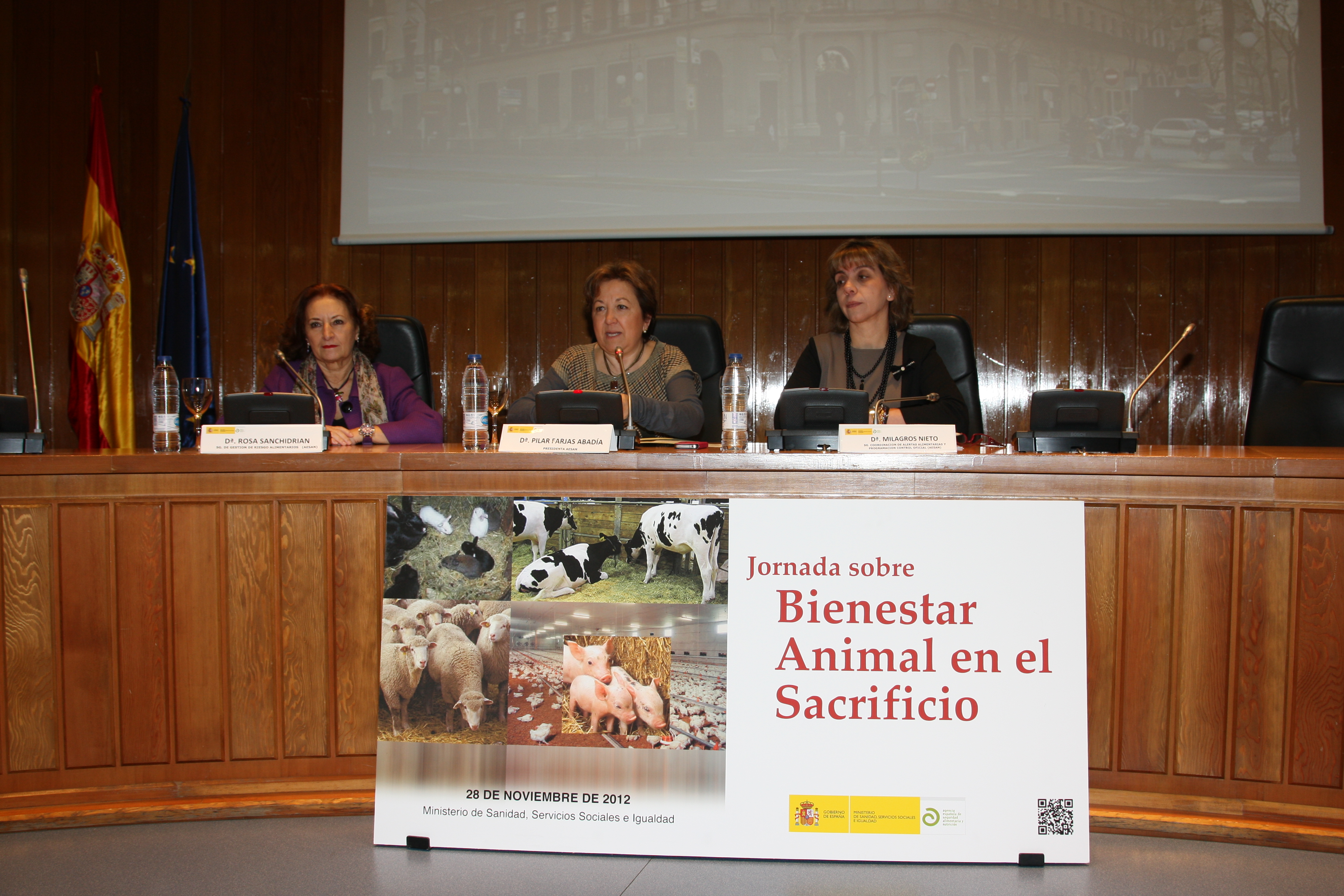 Pilar Farjas inaugura la Jornada sobre Bienestar Animal en el Sacrificio organizadas por AESAN