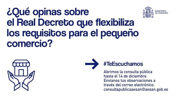 Abierta la audiencia pública sobre el proyecto de real decreto sobre higiene de la producción y comercialización de alimentos en establecimientos de comercio al por menor