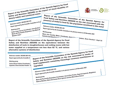 Publicados en inglés cuatro informes aprobados por el Comité Científico de la AESAN. Four reports approved by the AESAN Scientific Committee have been published in English