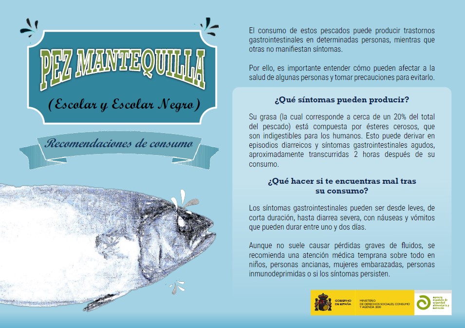 Pez mantequilla (Escolar y Escolar Negro). Recomendaciones de consumo