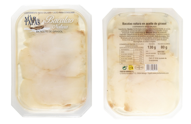 Imagen del producto Bacalao Natura en aceite de girasol de la marca La Mar de Tapas