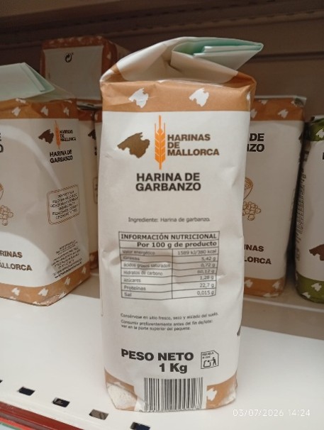 Imagen 1 del producto Harina de garbanzo de la marca Harinas de Mallorca