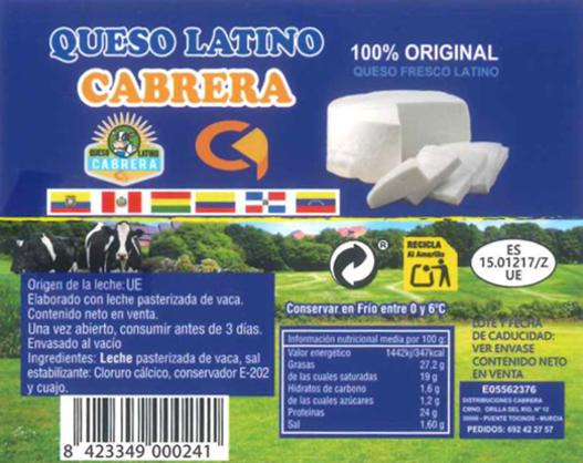 Imagen 1 de quesos de la marca Cabrera
