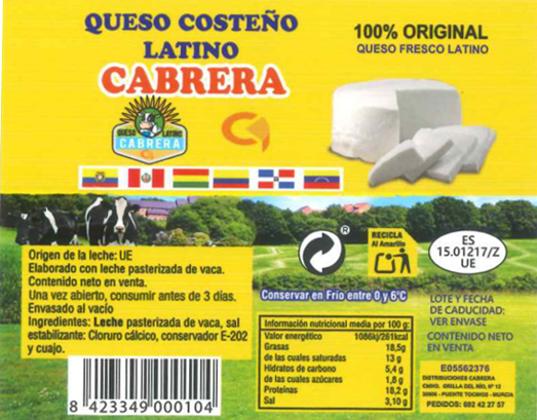 Imagen 2 de quesos de la marca Cabrera